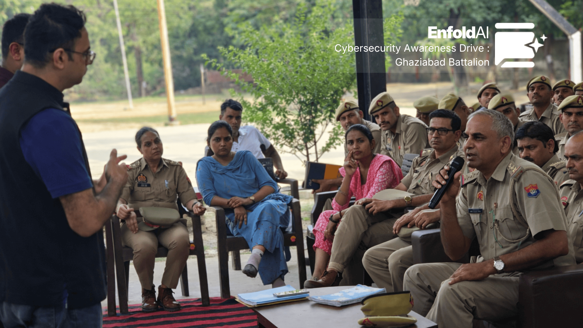 Cybersecurity Awareness Drive at Ghaziabad Battalion Police by EnfoldAI